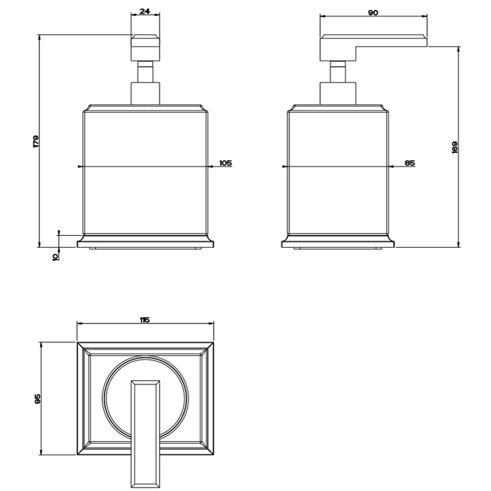 Gessi Дозатор для жидкого мыла настольный, Eleganza, 46437#031 цвет: хром/белый