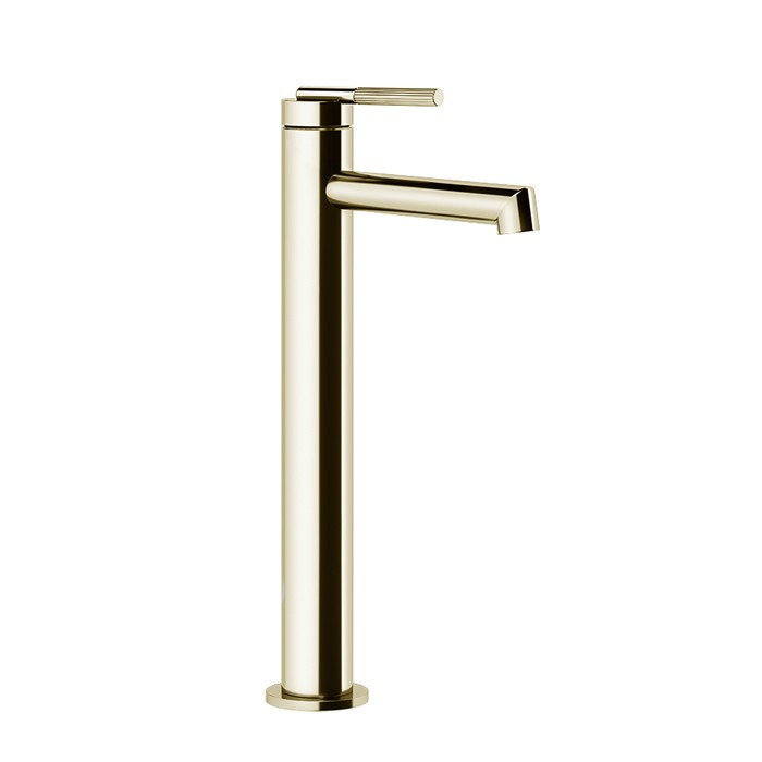 Gessi Смеситель для раковины высокий с коротким изливом. Без донного клапана, Ingranaggio, 63504#727 цвет: brushed brass pvd