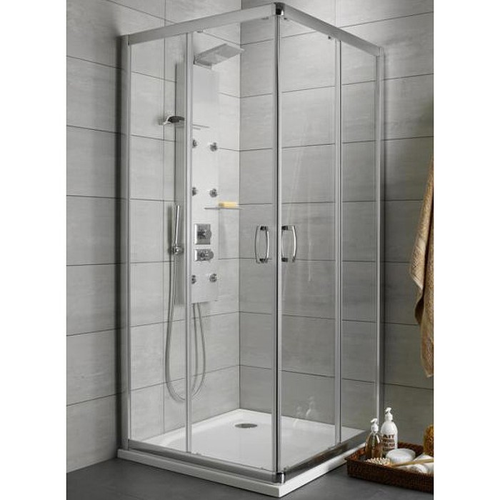 Radaway душевой уголок 1900 100x100 профиль хром стекло прозрачное, Premium Plus - 30443-01-01N