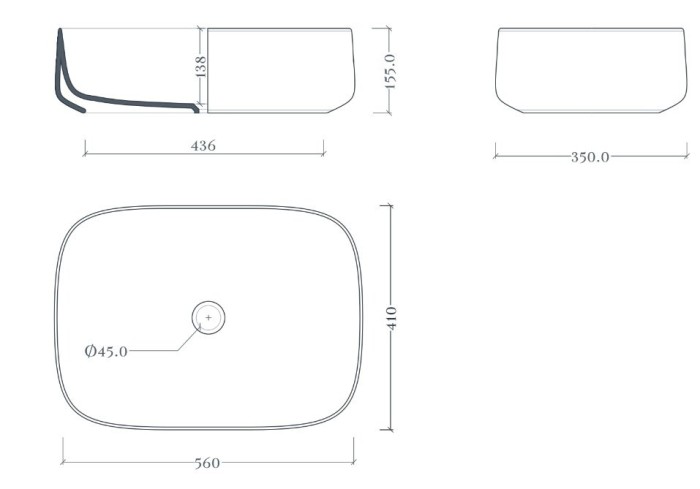 Раковина 56х41 см, без отв., накладная, Artceram Cognac, COL009 43 00 цвет: зеленый