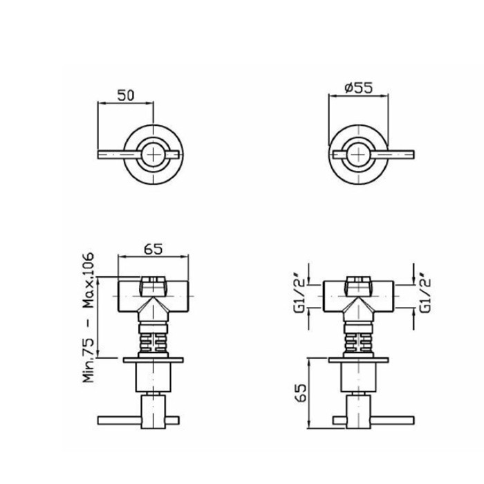 Zucchetti смеситель для душа, встраиваемый, helm, brushed total black pvd арт. zhm738.xp81