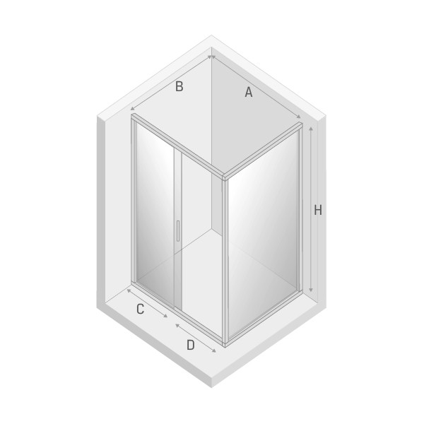 Душевое ограждение new corrina 120x80x195, New trendy New corrina chrome, хром арт. D-0090A/D-0078B