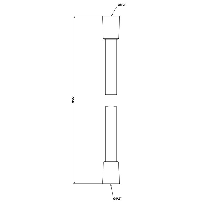 Gessi Шланг сromalux для ванны с коническим соединением на 1/2", длина 150 см, 316, 54137#707 цвет: brushed black metal pvd