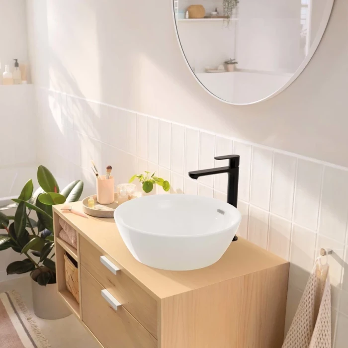 Hansgrohe смеситель для раковины с донным клапаном coolstart, Rebris S, черный арт. 72590670