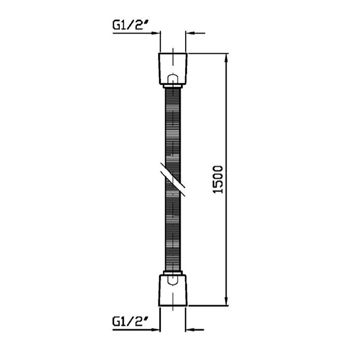Zucchetti шланга для душа, монофиламентная сетка из нержавеющей стали, 150см, матовая нержавеющая сталь арт. z94125.x
