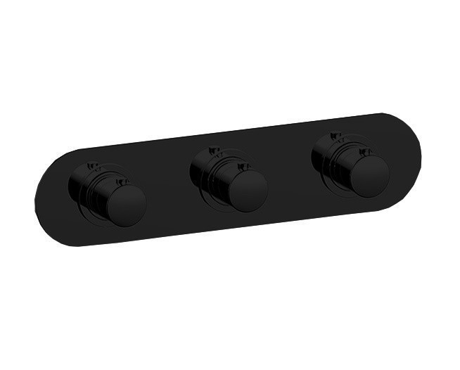 Cisal термостат для ванны на 2 потребителя - внешняя часть sm01r20040 slim cisal, цвет: чёрный матовый