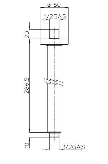 Bossini потолочный держатель для верхнего душа shower arms цвет, shower armes, бронза арт. h30000l.045