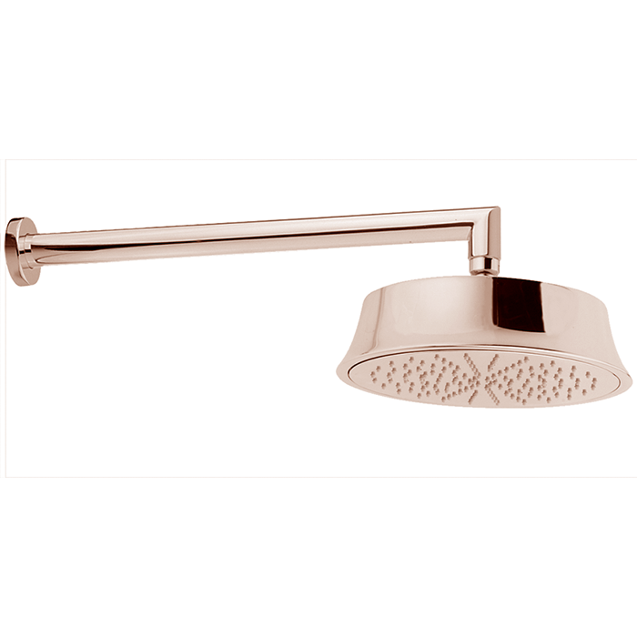 Cisal верхний душ d200 мм с настенным держателем l400 мм ds0136007e cherie, цвет: розовое золото