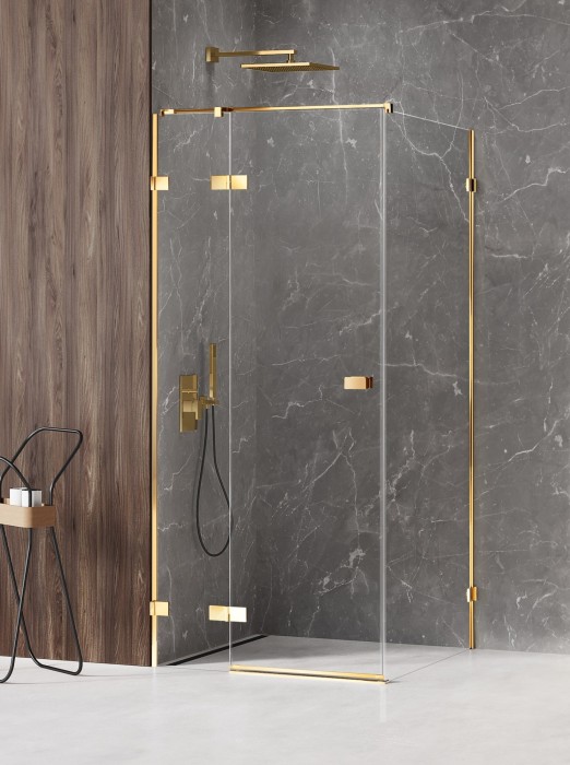 Душевое ограждение shine l 90x70x200, New trendy Avexa gold, золото арт. EXK-1656