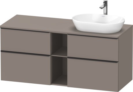 Duravit тумба подвесная под раковину справа de49704343 1400 мм х 550 мм, d-neo, de4970r4343 цвет: базальт матовый