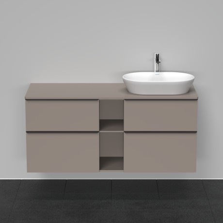 Duravit тумба подвесная под раковину справа de49704343 1400 мм х 550 мм, d-neo, de4970r4343 цвет: базальт матовый