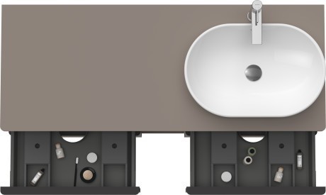 Duravit тумба подвесная под раковину справа de49704343 1400 мм х 550 мм, d-neo, de4970r4343 цвет: базальт матовый