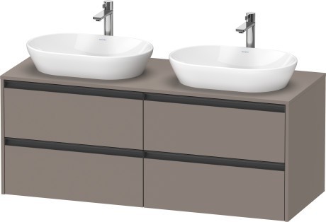 Duravit тумба подвесная под две раковины 550 мм х 1400 мм х 568 мм, ketho.2, k24898b43430000 цвет: базальт матовый