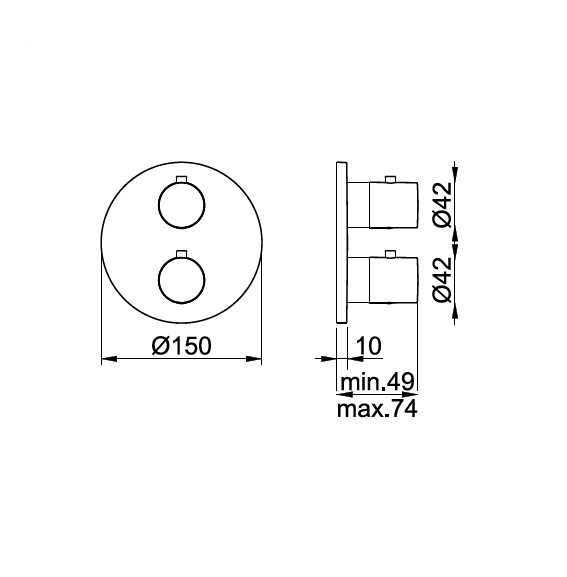 Almar смеситель для душа round core, арт. e176832.mb