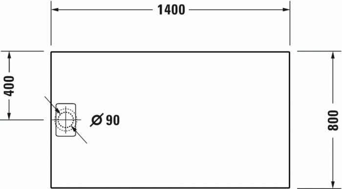 Duravit душевой поддон 1400 мм х 800 мм, stonetto, 720217180000000 цвет: бетон
