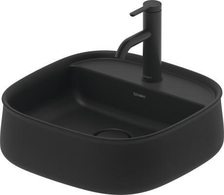 Duravit раковина накладная 420 мм х 420 мм, без перелива, zencha, 2374421371 цвет: антрацит матовый