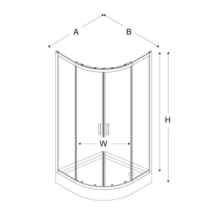 Душевое ограждение с поддоном 90x90x201, New trendy Suvia, хром арт. ZS-0002