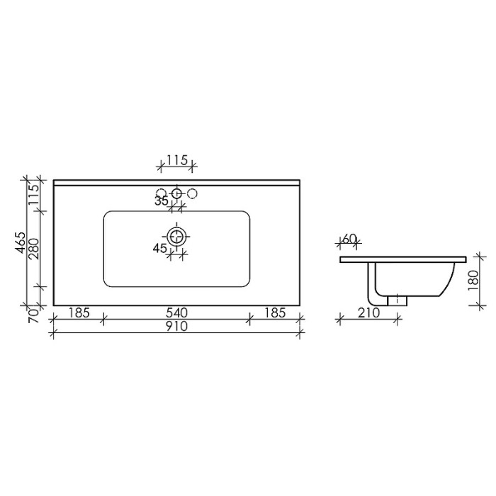 Ceramicanova раковина накладная element, cn7002mb цвет: черный