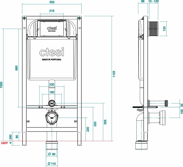 Инсталляция solid для унитаза, Ctesi, арт. BK0200240