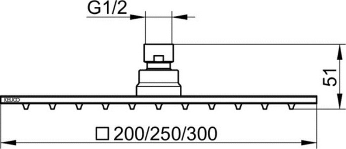 Keuco верхний душ квадратный, universal, хром арт. 59986 010102