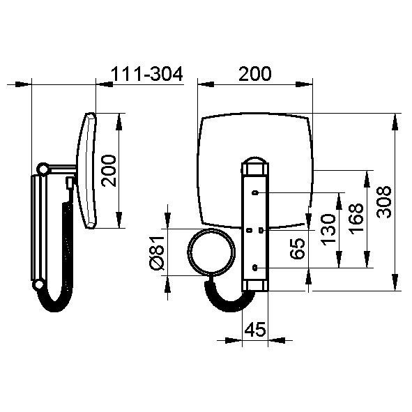Keuco косметическое зеркало с подсветкой, ilook move, хром арт. 17613 019000