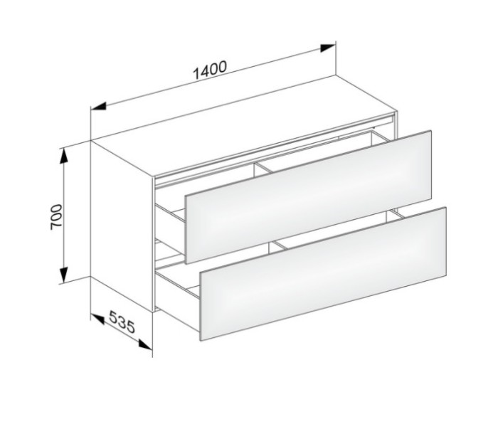 Keuco тумба боковая подвесная с двумя выдвижными фронтами, edition 11, табачный дуб арт. 31327 850000
