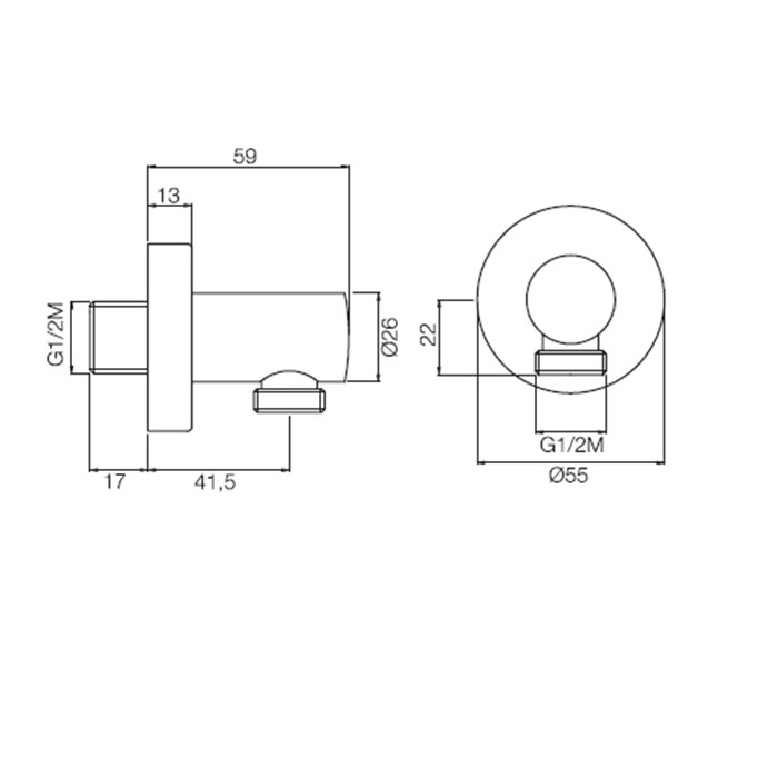 Fima Carlo Frattini подвод воды 1/2” wellness, чёрный арт. f2172ns
