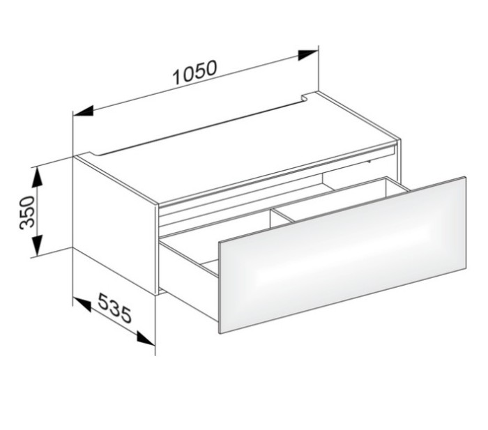 Keuco модуль нижнего шкафа для встройки снизу, с одним выдвижным ящиком, edition 11, табачный дуб арт. 31312 850000