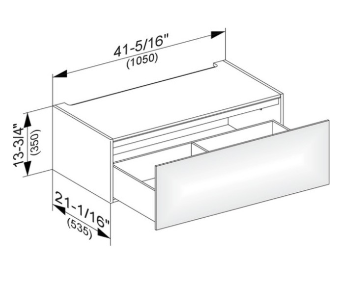 Keuco модуль нижнего шкафа для встройки снизу, с одним выдвижным ящиком, edition 11, табачный дуб арт. 31312 850000