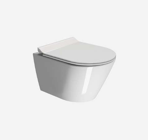 GSI Подвесной унитаз 36х50 см, система смыва swirlflush, без крепежа в комплекте, безободковый, без сиденья, тихий смыв, Kube-x - 941611