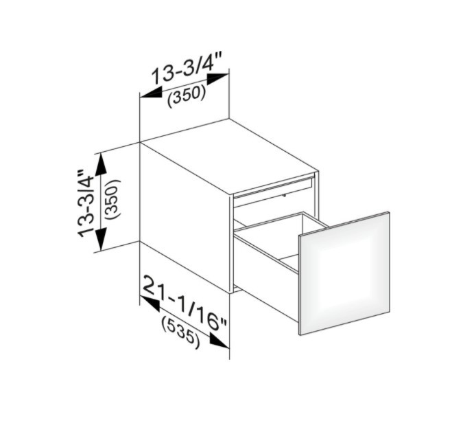Keuco тумба боковая подвесная с одним выдвижным фронтом, edition 11, белый арт. 31320 270000