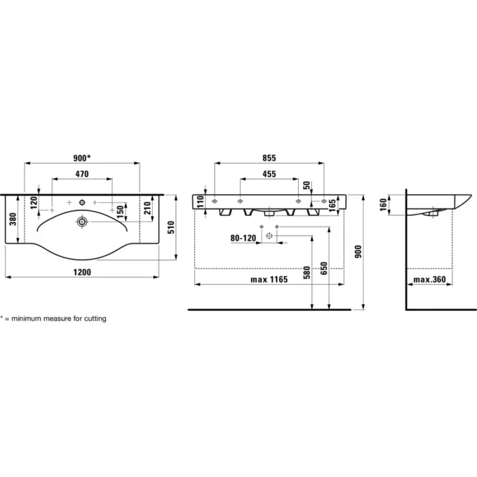 LAUFEN раковина подвесная new 120, PALACE - 8.1170.4.000.104.1