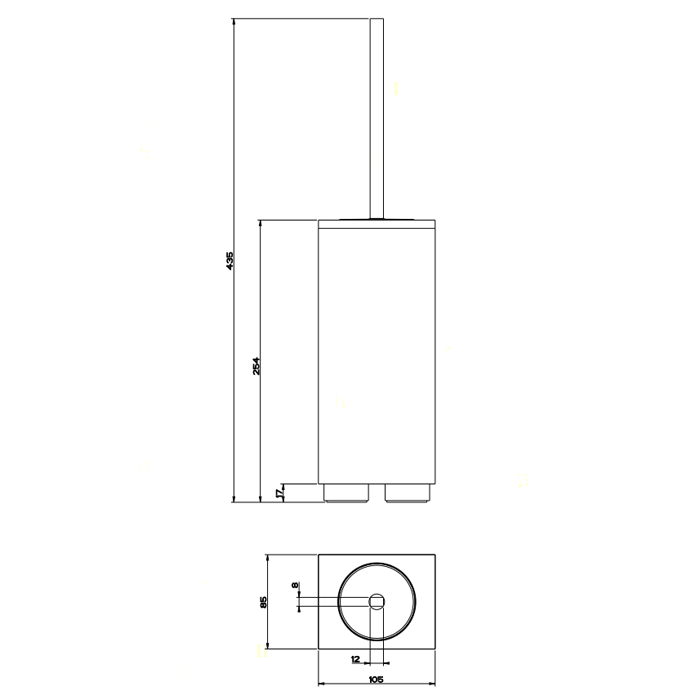 Gessi Ершик для унитаза напольный, Rettangolo, 20843#031 цвет: хром/белый