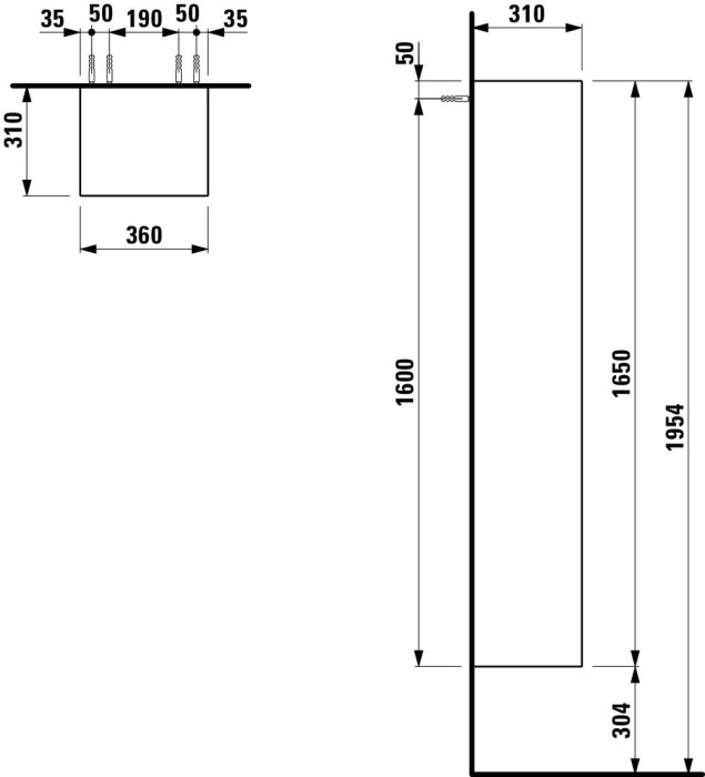 LAUFEN шкафчик с 2 ящиками для раковины 817806, без розетки, PALOMBA STONE GREY - 4.0650.2.180.223.1