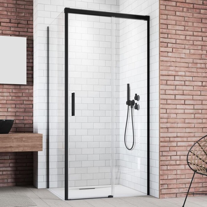Radaway душевая дверь black kdj 140 r профиль черный стекло прозрачное, Idea - 387044-54-01R