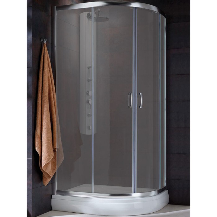 Radaway душевой уголок 1900 100x80 профиль хром стекло графит, Premium Plus - 30491-01-05N