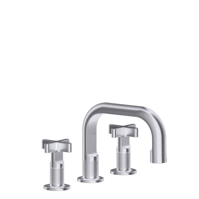 Gessi Смеситель для раковины на 3 отверстия без донного клапана, излив 140мм, h=145мм, Inciso, 58112#149 цвет: finox