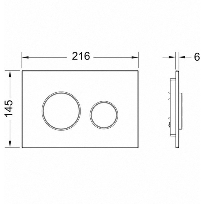 TECE панель смыва белая с двумя клавишами, хром, loop - 9240627