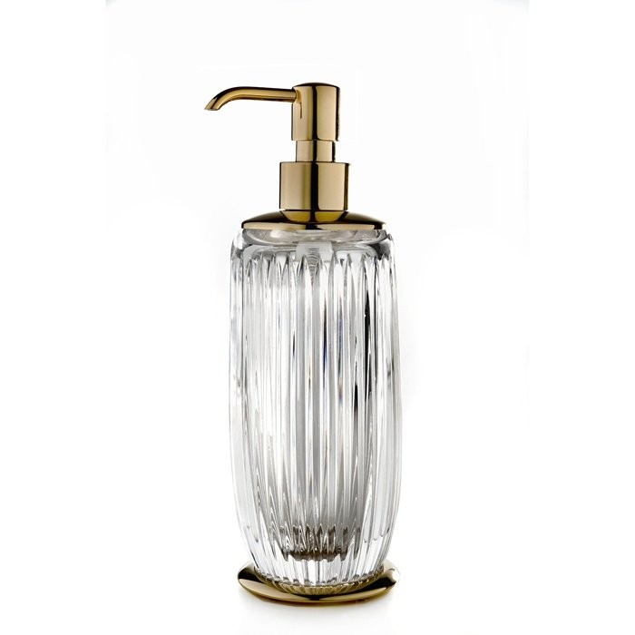 Дозатор для жидкого мыла, настольный (латунь матовая), 3SC Elegance Crystal - EL01DACRLX