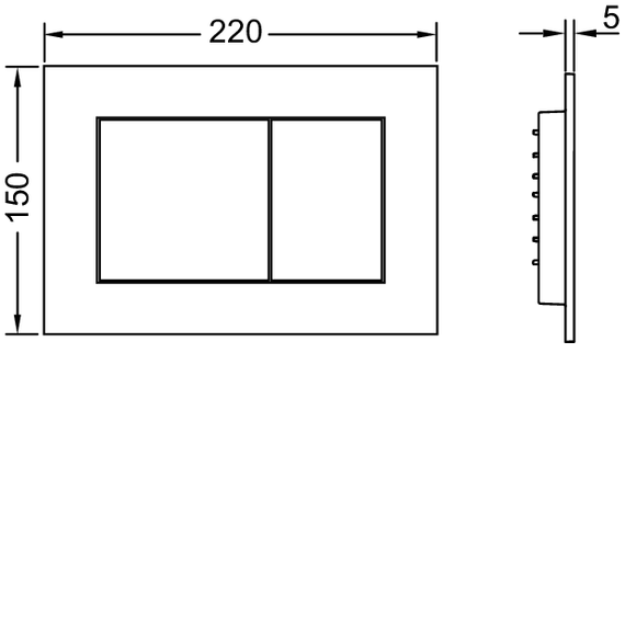 TECE панель смыва, 2 клавиши, цвет: состаренная медь, planus - 9240365