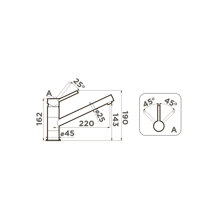Omoikiri смеситель для кухни Aogashima-BN латунь/нержавеющая сталь арт. 4994246