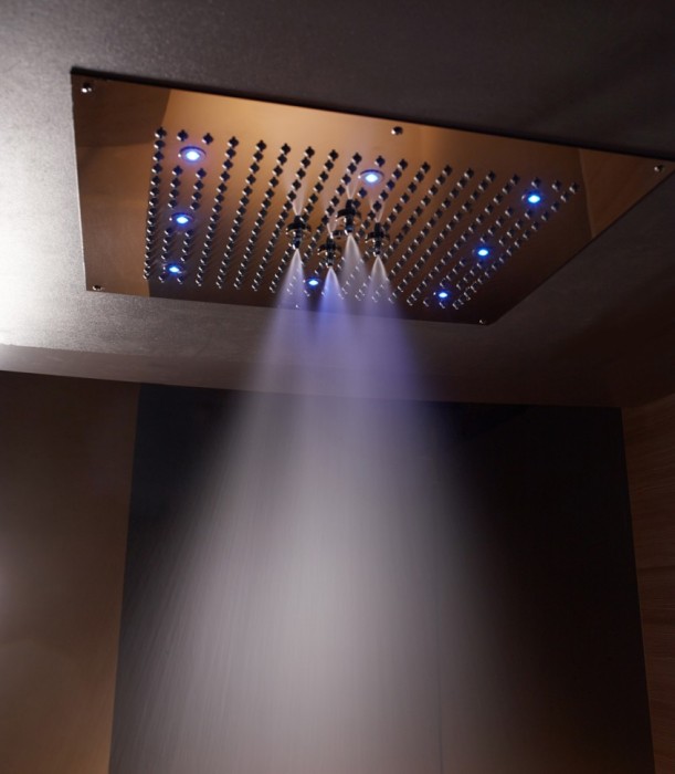 Bossini верхний душ neb 2 режима с rgb хромотерапией, dream, хром арт. h38661.030