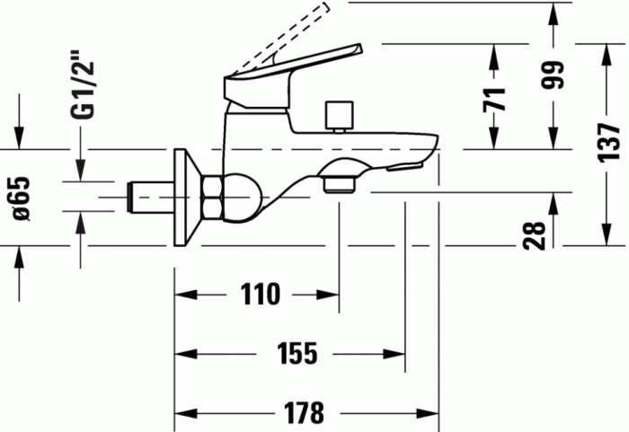 Duravit смеситель однорычажный для ванны, no.1, n15230000010 цвет: хром