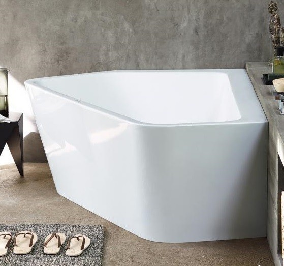 Duravit акриловая ванна 5 1900 х 1400 c двумя разными наклонами спинки, с бесшовной акриловой панелью и рамой, угловая, paiova, 700396000000000 цвет: белый