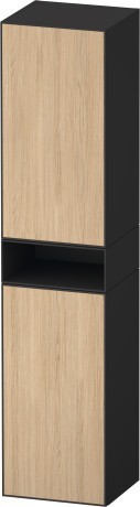 Duravit шкаф-пенал высокий 2 дверцы 360 мм х 400 мм х 1900 мм, zencha, ze1353l30800000 цвет: натуральный дуб/графит суперматовый