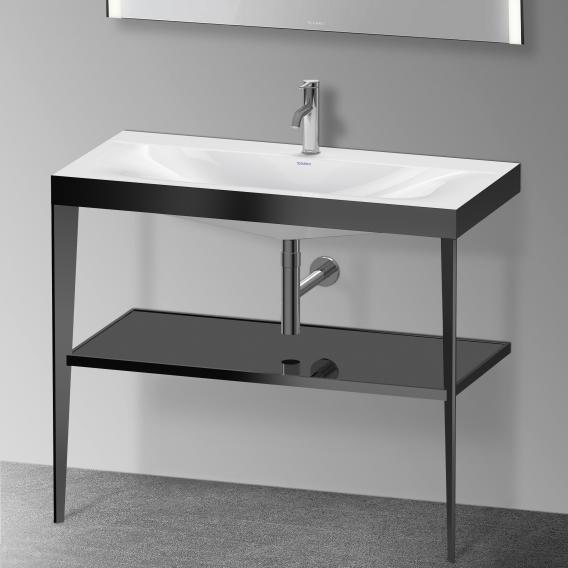 Duravit напольная консоль xviu/c-bonded 1000 мм х 850 мм, с умывальником viu, xviu, xv4716ob240 цвет: черный матовый/черный глянцевый лак