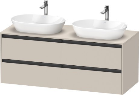 Duravit тумба подвесная под две раковины 550 мм х 1400 мм х 568 мм, ketho.2, k24898b83830000 цвет: серо-коричневый суперматовый