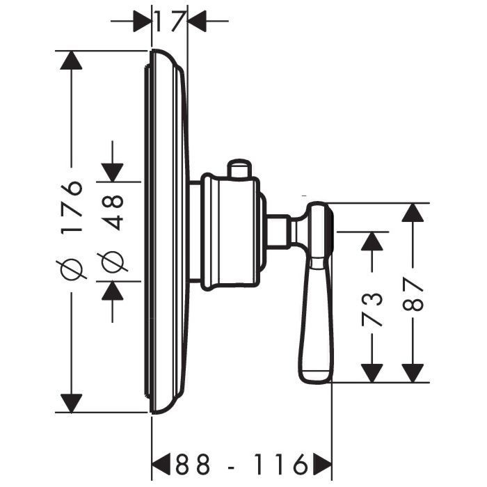 AXOR термостат для душа, Montreux, золото арт. 16823250