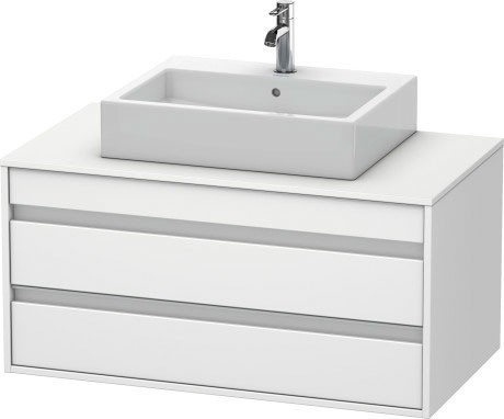 Duravit тумба подвесная под раковину с двумя выдвижными ящиками, ketho, 6655 18 цвет: gres pietra grey opaco