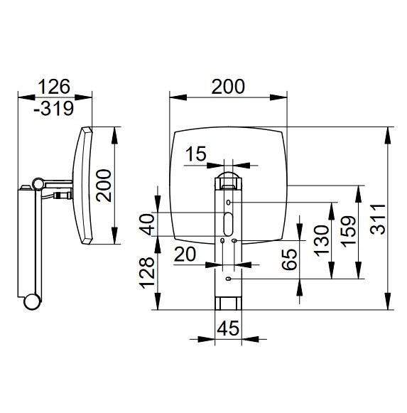 Keuco квадратное косметическое зеркало с подсветкой увеличение в 5 раз, ilook move, черный матовый арт. 17613 379004